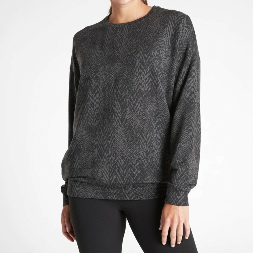 Athleta‎ Black Tribal Print Studio To Street Sweatshirt